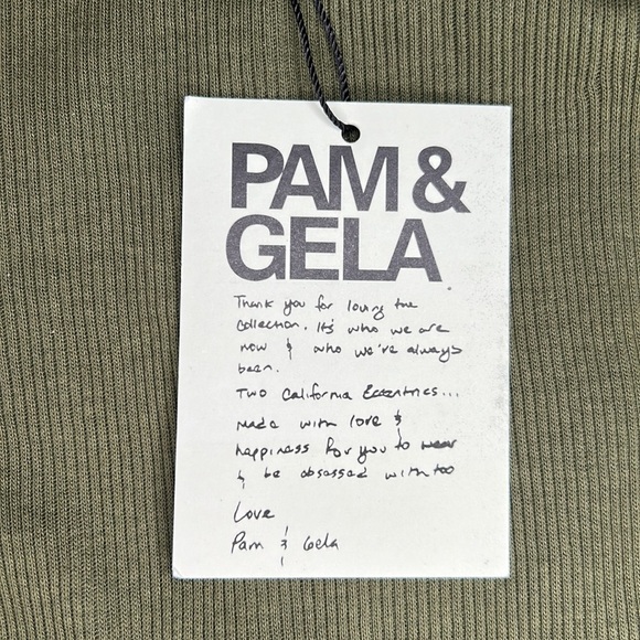 Pam & Gela Skinny Rib Tank in Army NWT Size P Extra Small - Picture 6 of 8